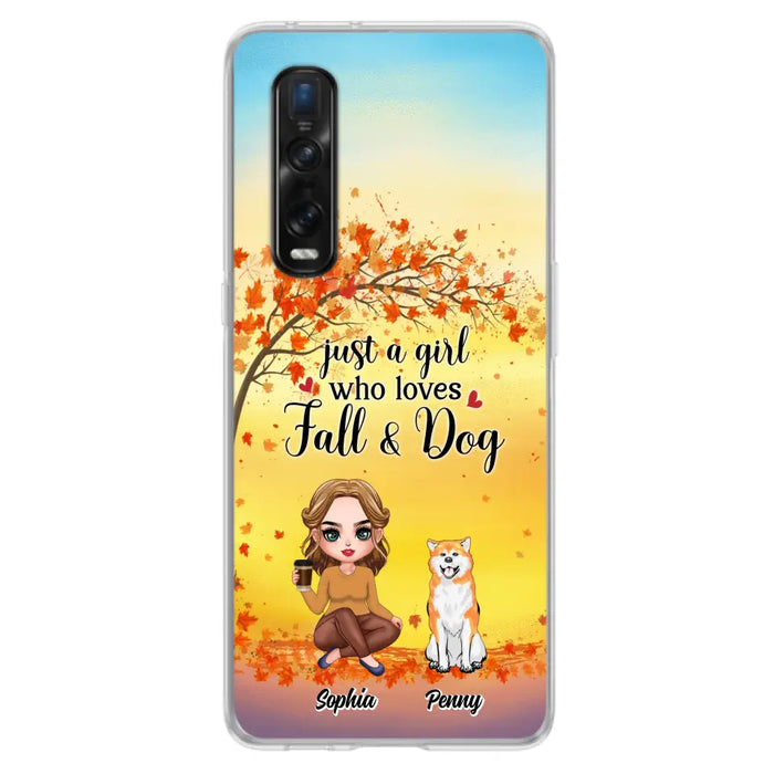 Personalized Dog Mom Phone Case - Gift Idea For Dog Lovers/Autumn Gift - Up to 4 Dogs - Just A Girl Who Loves Fall & Dogs - Case For Xiaomi/Oppo/Huawei