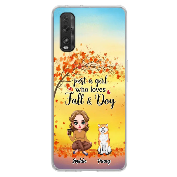 Personalized Dog Mom Phone Case - Gift Idea For Dog Lovers/Autumn Gift - Up to 4 Dogs - Just A Girl Who Loves Fall & Dogs - Case For Xiaomi/Oppo/Huawei