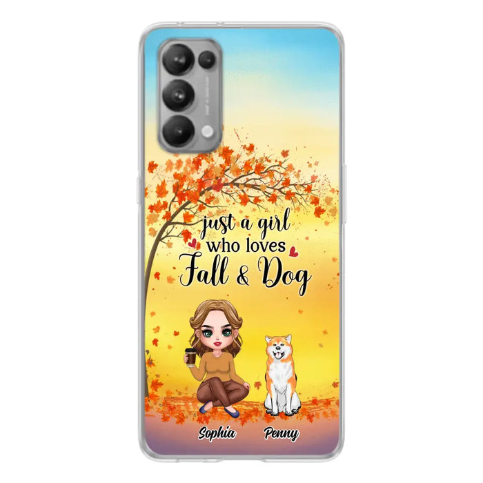 Personalized Dog Mom Phone Case - Gift Idea For Dog Lovers/Autumn Gift - Up to 4 Dogs - Just A Girl Who Loves Fall & Dogs - Case For Xiaomi/Oppo/Huawei