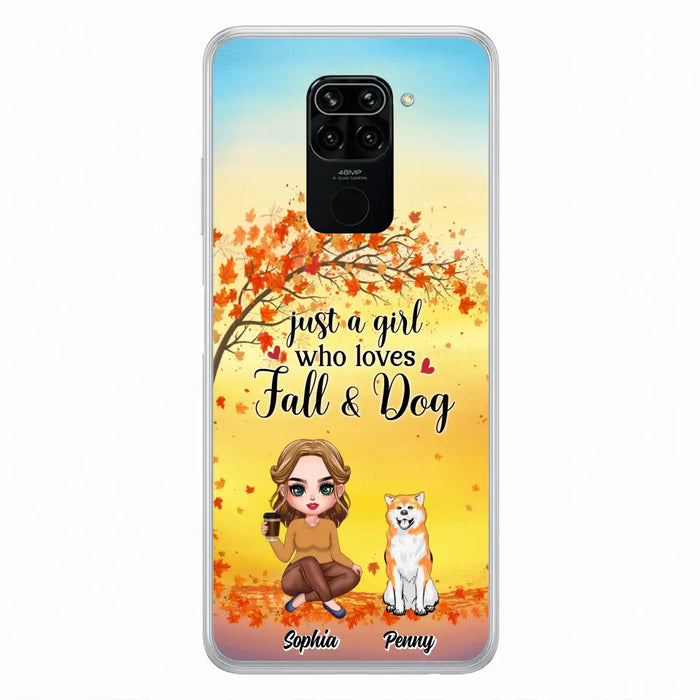 Personalized Dog Mom Phone Case - Gift Idea For Dog Lovers/Autumn Gift - Up to 4 Dogs - Just A Girl Who Loves Fall & Dogs - Case For Xiaomi/Oppo/Huawei