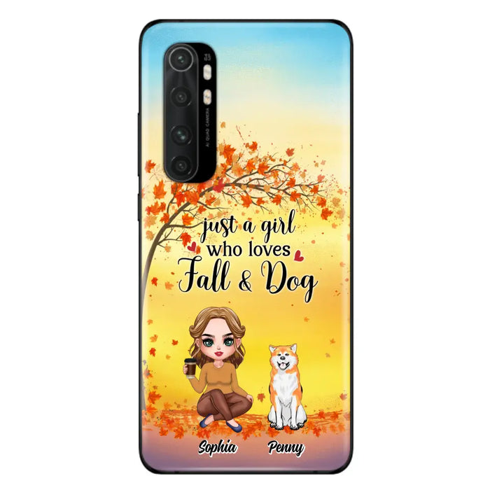 Personalized Dog Mom Phone Case - Gift Idea For Dog Lovers/Autumn Gift - Up to 4 Dogs - Just A Girl Who Loves Fall & Dogs - Case For Xiaomi/Oppo/Huawei