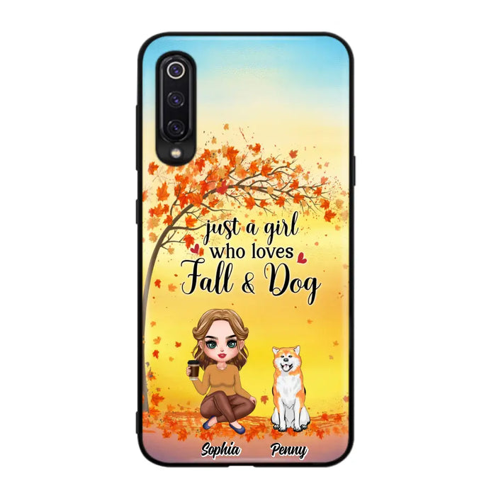 Personalized Dog Mom Phone Case - Gift Idea For Dog Lovers/Autumn Gift - Up to 4 Dogs - Just A Girl Who Loves Fall & Dogs - Case For Xiaomi/Oppo/Huawei