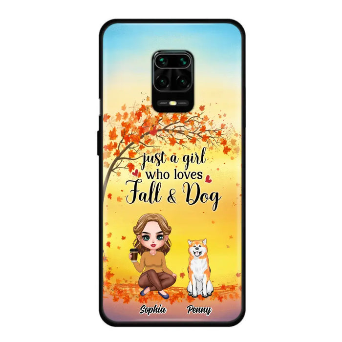 Personalized Dog Mom Phone Case - Gift Idea For Dog Lovers/Autumn Gift - Up to 4 Dogs - Just A Girl Who Loves Fall & Dogs - Case For Xiaomi/Oppo/Huawei