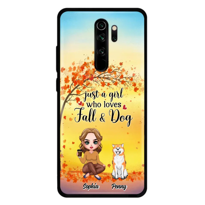 Personalized Dog Mom Phone Case - Gift Idea For Dog Lovers/Autumn Gift - Up to 4 Dogs - Just A Girl Who Loves Fall & Dogs - Case For Xiaomi/Oppo/Huawei