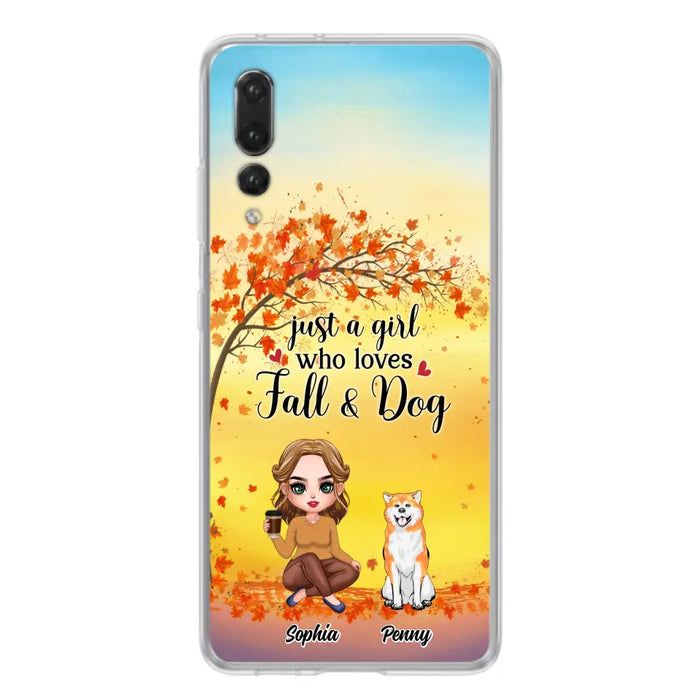 Personalized Dog Mom Phone Case - Gift Idea For Dog Lovers/Autumn Gift - Up to 4 Dogs - Just A Girl Who Loves Fall & Dogs - Case For Xiaomi/Oppo/Huawei