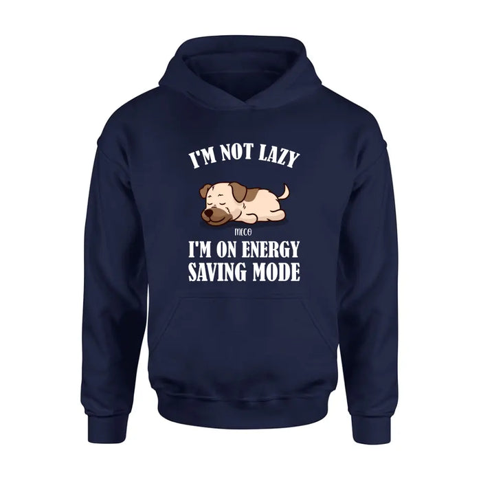 Personalized Lazy Dog T-shirt/Sweatshirt/Long Sleeve/Hoodie - Gift Idea For Dog Lover - Up to 6 Dogs - I'm Not Lazy I'm On Energy Saving Mode