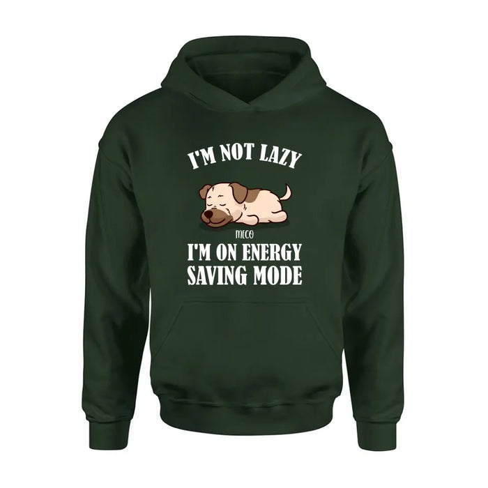 Personalized Lazy Dog T-shirt/Sweatshirt/Long Sleeve/Hoodie - Gift Idea For Dog Lover - Up to 6 Dogs - I'm Not Lazy I'm On Energy Saving Mode