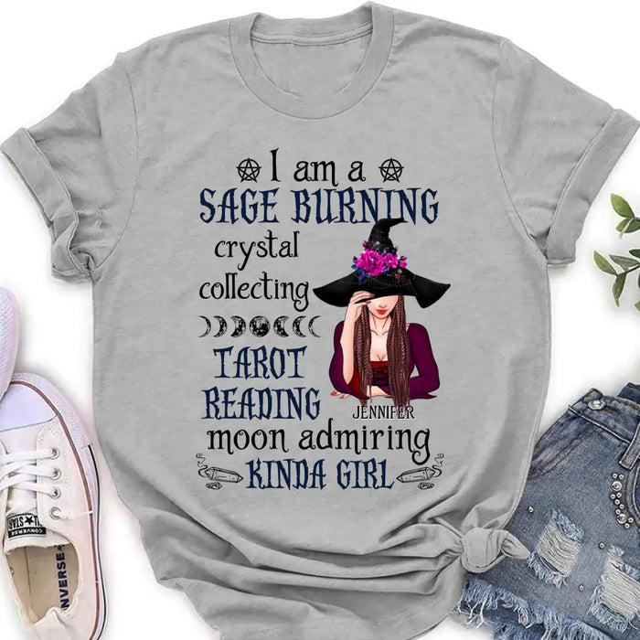 Personalized Witch Shirt/Hoodie - Halloween Gift Idea for Witch Lovers - I Am A Sage Burning Crystal Collecting