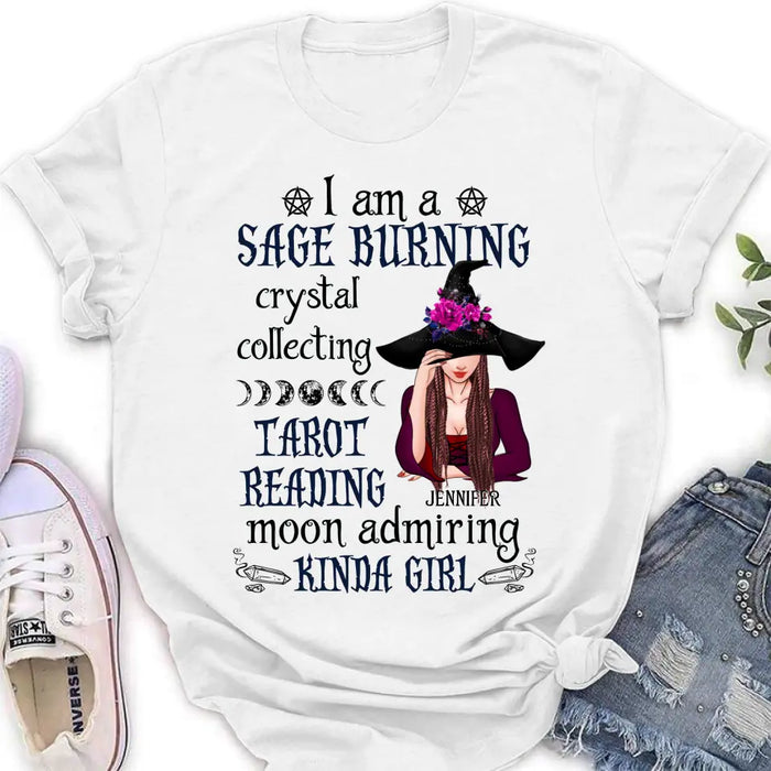 Personalized Witch Shirt/Hoodie - Halloween Gift Idea for Witch Lovers - I Am A Sage Burning Crystal Collecting