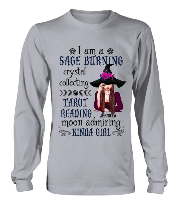 Personalized Witch Shirt/Hoodie - Halloween Gift Idea for Witch Lovers - I Am A Sage Burning Crystal Collecting