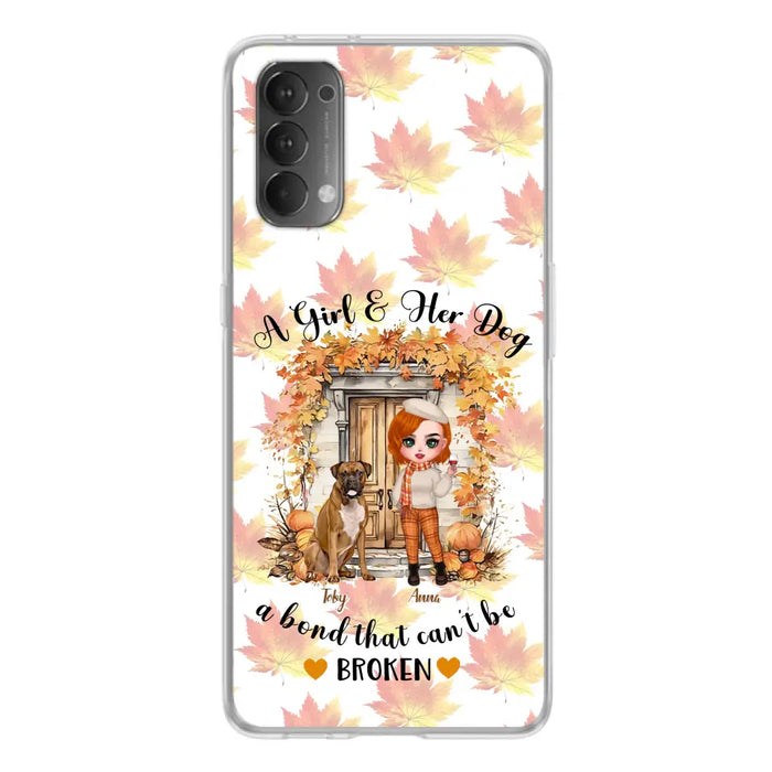 Personalized Fall And Dogs Phone Case - Gift Idea for Dog Lovers - Up to 6 Dogs - A Girl & Her Dogs A Bond That Can't Be Broken - Case For Xiaomi/ Oppo/ Huawei