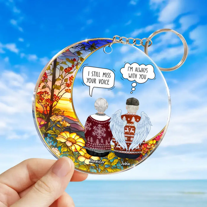 Personalized Memorial Couple Suncatcher Acrylic Keychain - Memorial Gift Idea For Husband/Wife - I Still Talk About You