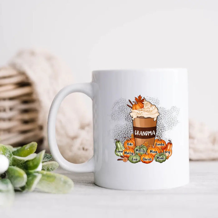 Personalized Grandma Mom Coffee Mug - Gift Idea for Grandma/Halloween - Up to 10 Children