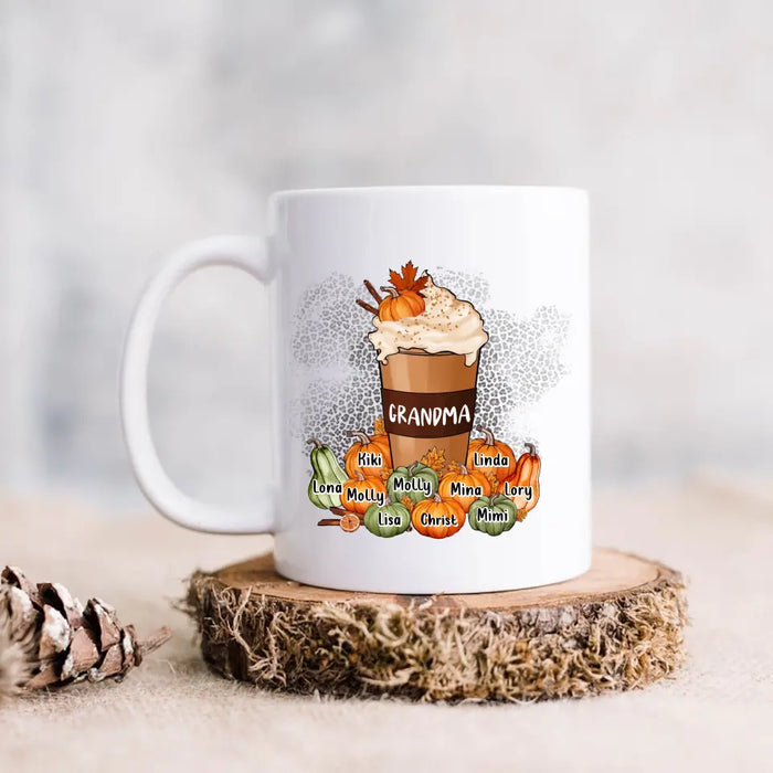 Personalized Grandma Mom Coffee Mug - Gift Idea for Grandma/Halloween - Up to 10 Children