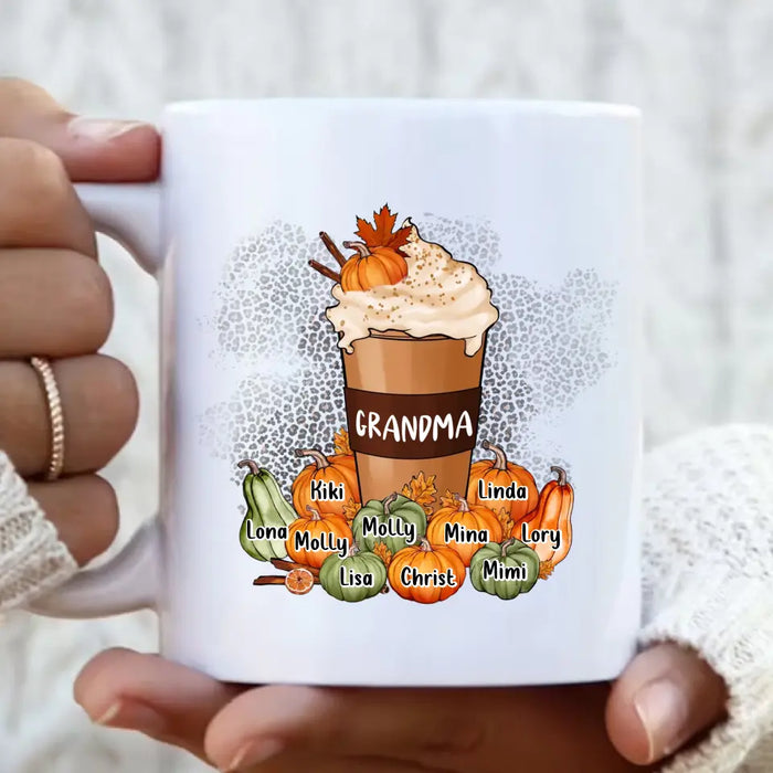 Personalized Grandma Mom Coffee Mug - Gift Idea for Grandma/Halloween - Up to 10 Children