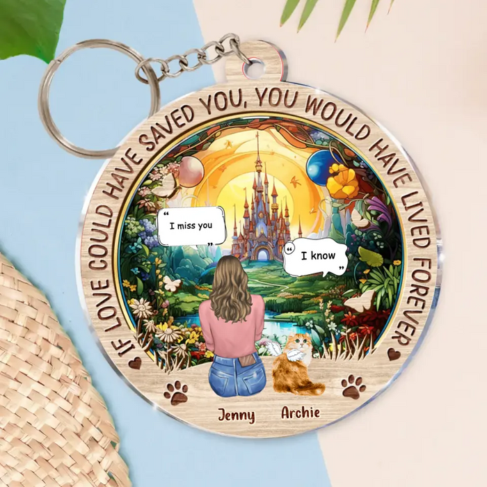 Personalized Memorial Cat Acrylic Keychain - Memorial Gift Idea For Dog/Cat/Rabbit Lover - If Love Could Have Saved You You Would Have Lived Forever