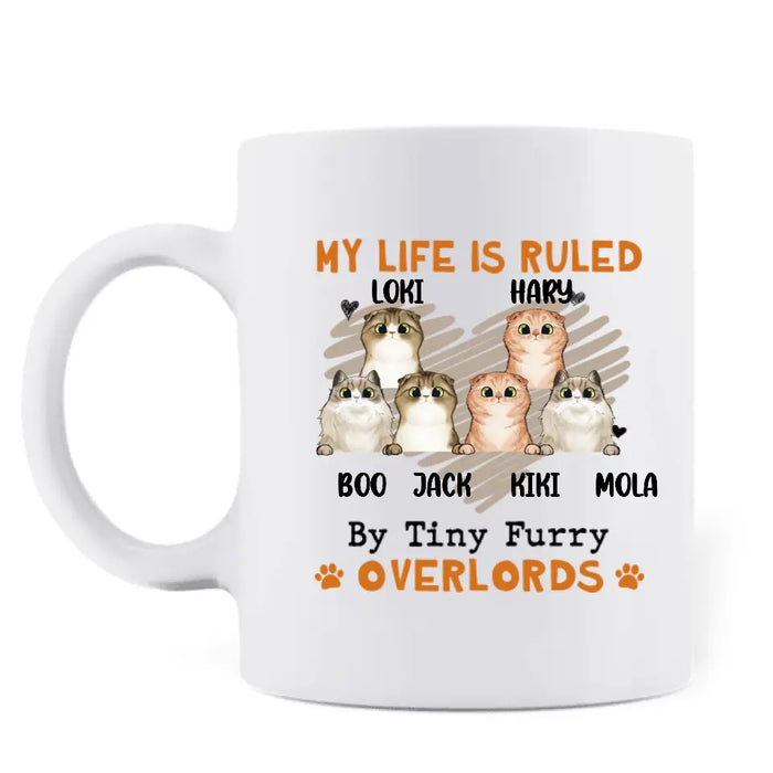 Personalized Cats Coffee Mug - Up to 6 Cats - Best Gift Idea For Cat Lovers - Good Morning Human Servant Now Go Feed Us!