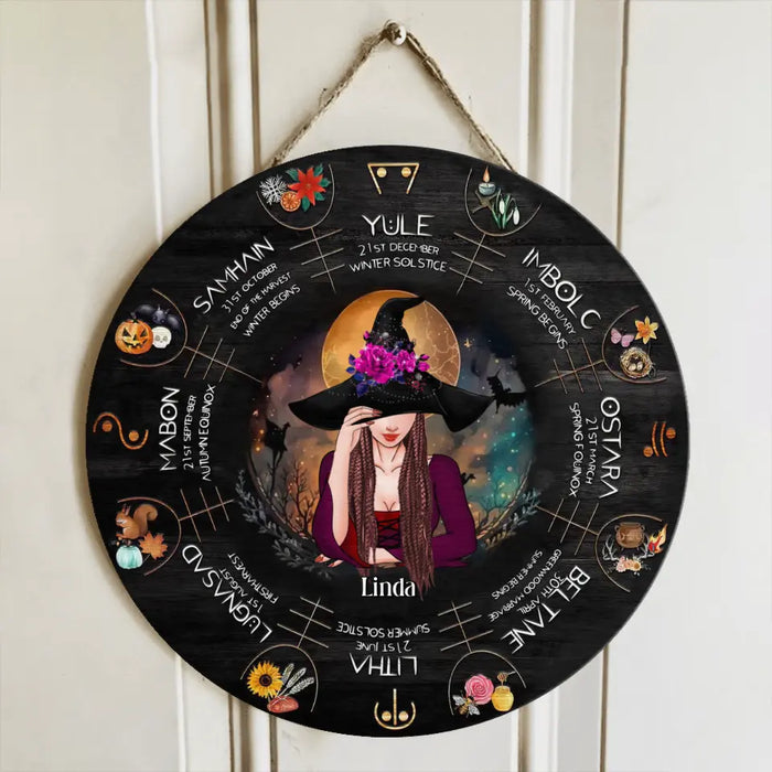 Custom Personalized Witch Wooden Sign - Gift Idea For Halloween/Wicca Decor/Pagan Decor