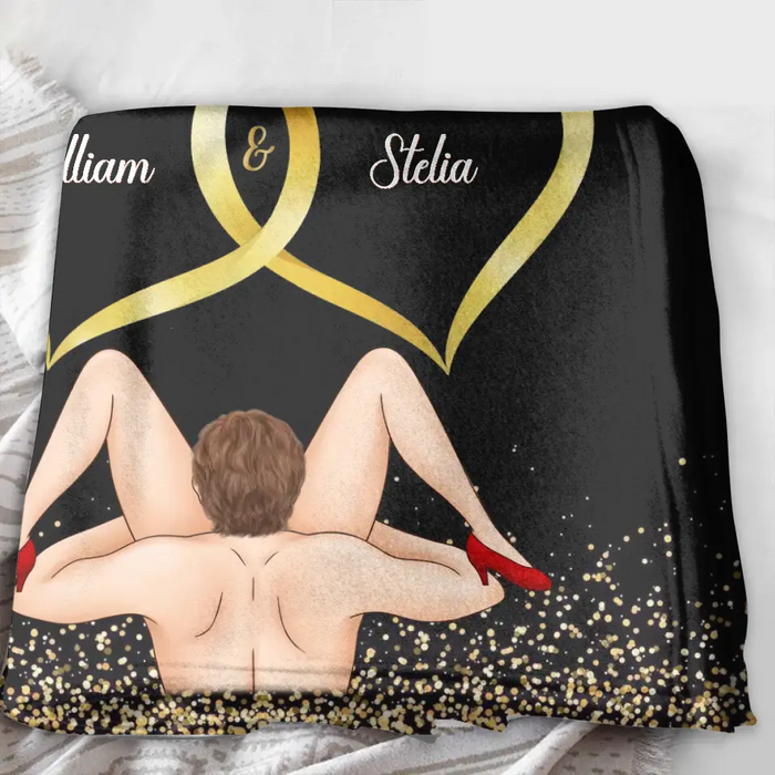 Personalized Couple Fleece Throw Blanket/Quilt - Gift Idea For Him/Her - I Love Your Face Especially When It's In Between My Legs