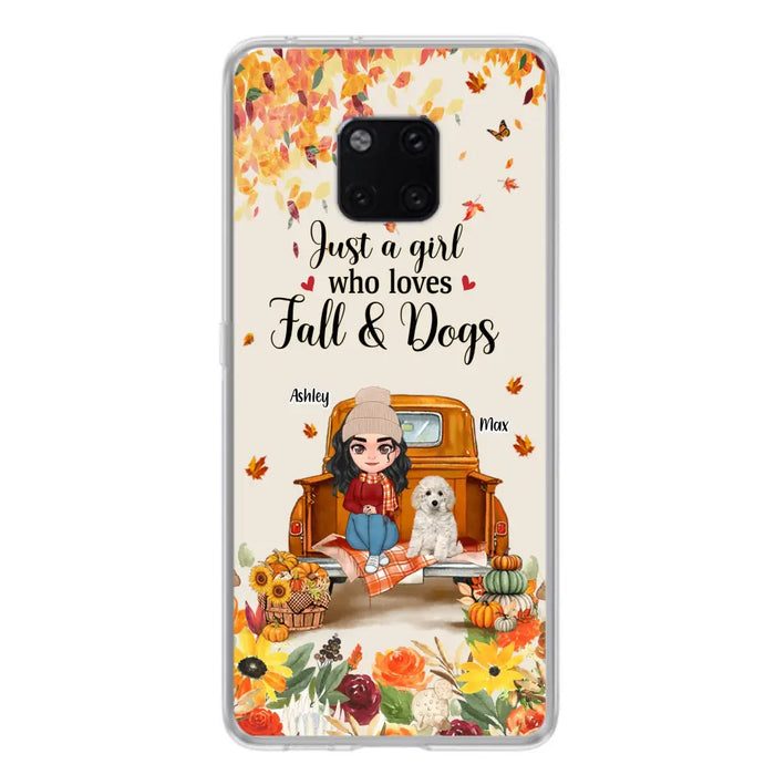 Personalized Dog Mom Autumn Phone Case - Gift Idea For Dog Lovers - Up to 5 Dogs - Case For Xiaomi/Oppo/Huawei - Just A Girl Who Loves Fall & Dogs