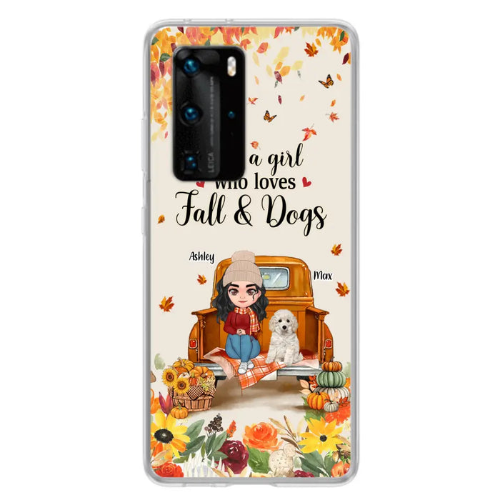 Personalized Dog Mom Autumn Phone Case - Gift Idea For Dog Lovers - Up to 5 Dogs - Case For Xiaomi/Oppo/Huawei - Just A Girl Who Loves Fall & Dogs