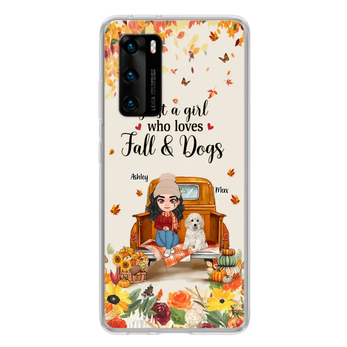 Personalized Dog Mom Autumn Phone Case - Gift Idea For Dog Lovers - Up to 5 Dogs - Case For Xiaomi/Oppo/Huawei - Just A Girl Who Loves Fall & Dogs