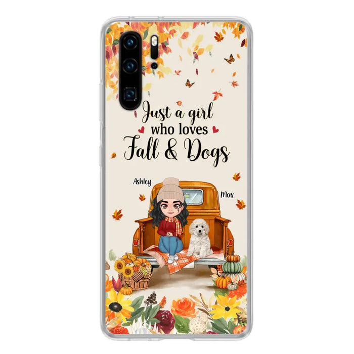 Personalized Dog Mom Autumn Phone Case - Gift Idea For Dog Lovers - Up to 5 Dogs - Case For Xiaomi/Oppo/Huawei - Just A Girl Who Loves Fall & Dogs