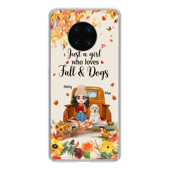 Personalized Dog Mom Autumn Phone Case - Gift Idea For Dog Lovers - Up to 5 Dogs - Case For Xiaomi/Oppo/Huawei - Just A Girl Who Loves Fall & Dogs
