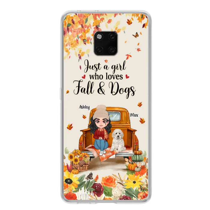 Personalized Dog Mom Autumn Phone Case - Gift Idea For Dog Lovers - Up to 5 Dogs - Case For Xiaomi/Oppo/Huawei - Just A Girl Who Loves Fall & Dogs