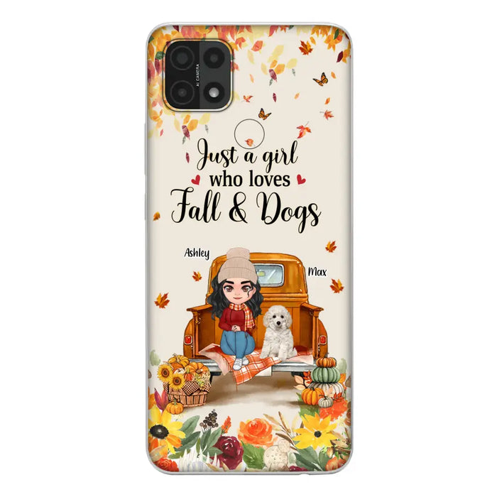Personalized Dog Mom Autumn Phone Case - Gift Idea For Dog Lovers - Up to 5 Dogs - Case For Xiaomi/Oppo/Huawei - Just A Girl Who Loves Fall & Dogs