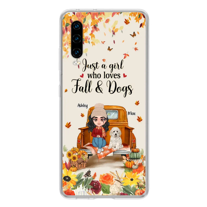 Personalized Dog Mom Autumn Phone Case - Gift Idea For Dog Lovers - Up to 5 Dogs - Case For Xiaomi/Oppo/Huawei - Just A Girl Who Loves Fall & Dogs