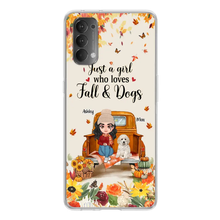 Personalized Dog Mom Autumn Phone Case - Gift Idea For Dog Lovers - Up to 5 Dogs - Case For Xiaomi/Oppo/Huawei - Just A Girl Who Loves Fall & Dogs