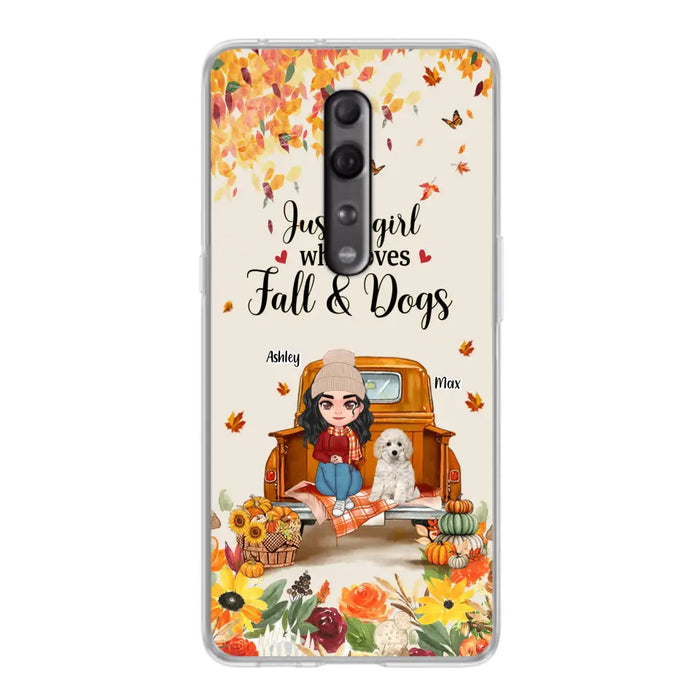Personalized Dog Mom Autumn Phone Case - Gift Idea For Dog Lovers - Up to 5 Dogs - Case For Xiaomi/Oppo/Huawei - Just A Girl Who Loves Fall & Dogs