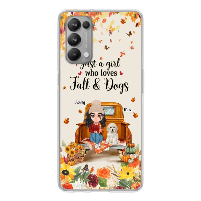 Personalized Dog Mom Autumn Phone Case - Gift Idea For Dog Lovers - Up to 5 Dogs - Case For Xiaomi/Oppo/Huawei - Just A Girl Who Loves Fall & Dogs