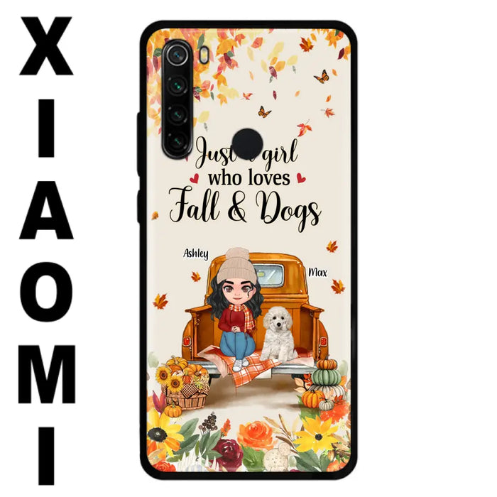 Personalized Dog Mom Autumn Phone Case - Gift Idea For Dog Lovers - Up to 5 Dogs - Case For Xiaomi/Oppo/Huawei - Just A Girl Who Loves Fall & Dogs
