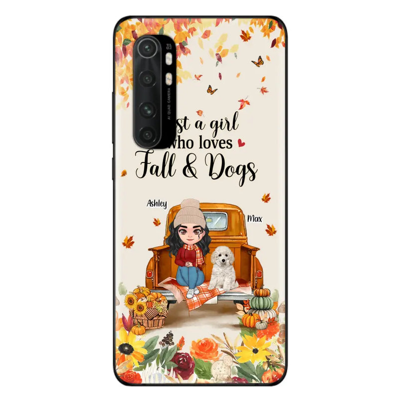 Personalized Dog Mom Autumn Phone Case - Gift Idea For Dog Lovers - Up to 5 Dogs - Case For Xiaomi/Oppo/Huawei - Just A Girl Who Loves Fall & Dogs