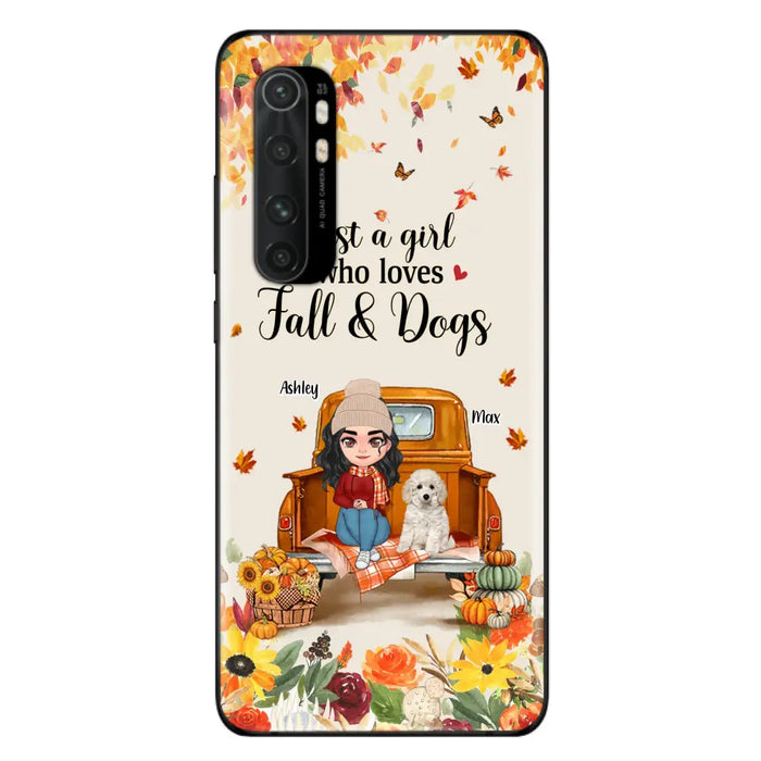 Personalized Dog Mom Autumn Phone Case - Gift Idea For Dog Lovers - Up to 5 Dogs - Case For Xiaomi/Oppo/Huawei - Just A Girl Who Loves Fall & Dogs