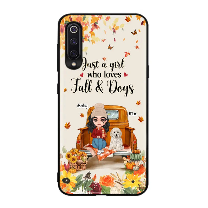 Personalized Dog Mom Autumn Phone Case - Gift Idea For Dog Lovers - Up to 5 Dogs - Case For Xiaomi/Oppo/Huawei - Just A Girl Who Loves Fall & Dogs