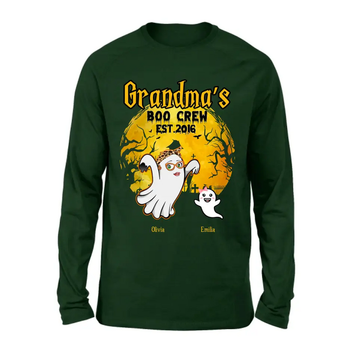 Personalized Grandma Shirt/Hoodie - Halloween Gift For Grandma - Up to 7 Kids - Grandma's Boo Crew