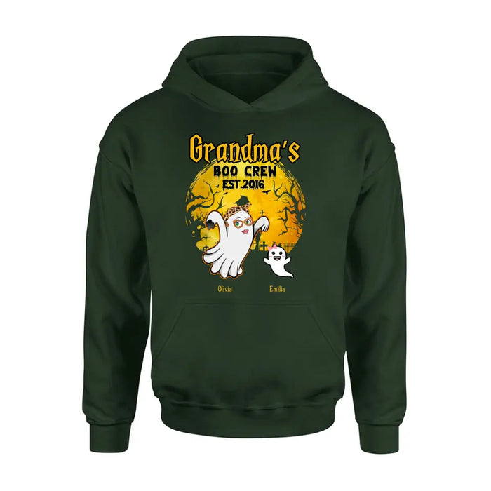 Personalized Grandma Shirt/Hoodie - Halloween Gift For Grandma - Up to 7 Kids - Grandma's Boo Crew