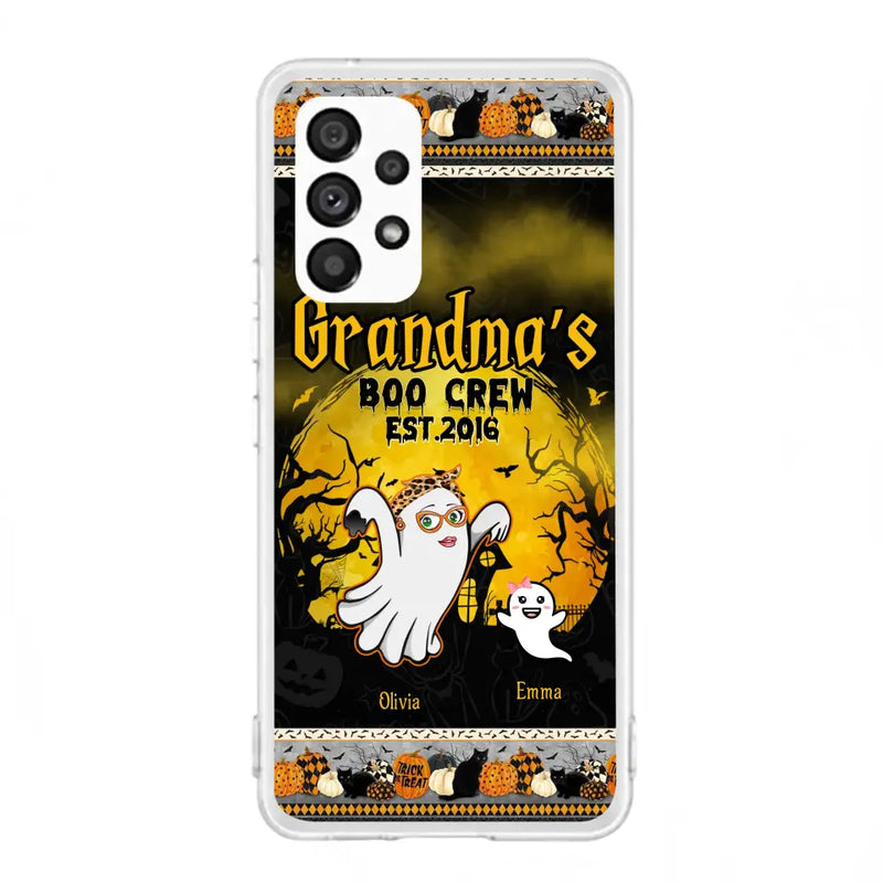 Custom Personalized Grandma Phone Case - Halloween Gift For Grandma - Upto 7 Kids - Grandma's Boo Crew - Case For iPhone/ Samsung