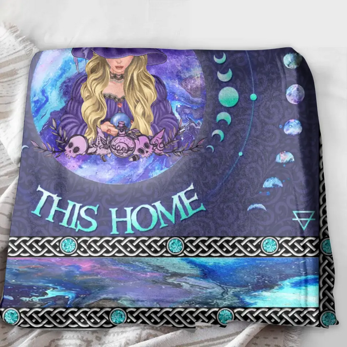 Personalized Witch Fleece Throw Blanket/Quilt - Halloween Gift Idea For Witch Lovers - Check Ya Energy Before You Come In This Home