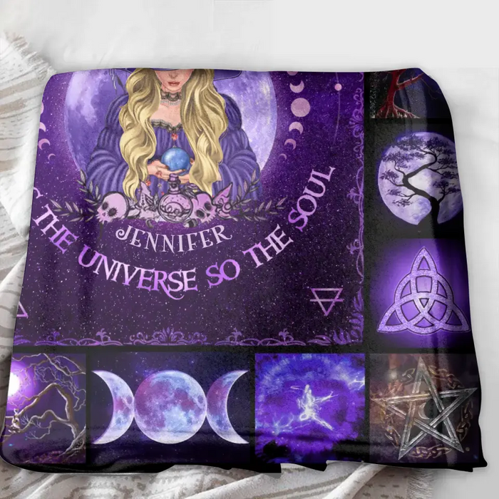 Personalized Witch Fleece Throw Blanket/Quilt - Halloween Gift Idea For Witch Lovers - As Above So Below As Within So Without