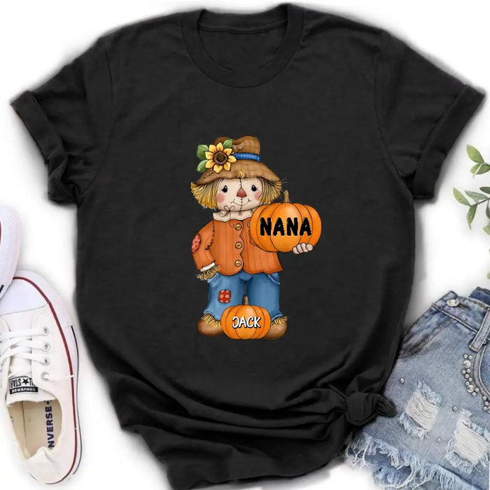Personalized Scrarecrow Shirt/Hoodie - Up to 10 Kids - Halloween Gift for Grandma/Mom