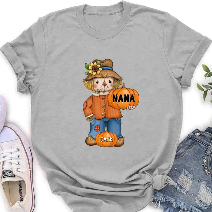 Personalized Scrarecrow Shirt/Hoodie - Up to 10 Kids - Halloween Gift for Grandma/Mom