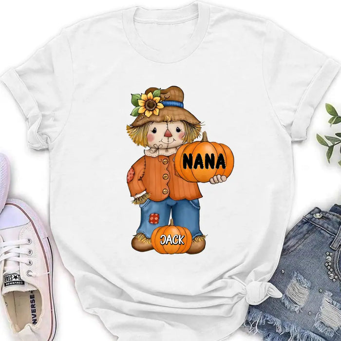 Personalized Scrarecrow Shirt/Hoodie - Up to 10 Kids - Halloween Gift for Grandma/Mom