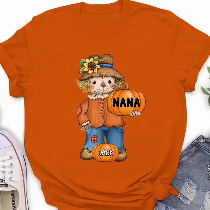 Personalized Scrarecrow Shirt/Hoodie - Up to 10 Kids - Halloween Gift for Grandma/Mom