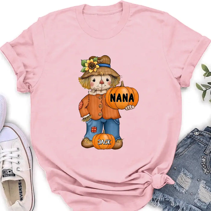 Personalized Scrarecrow Shirt/Hoodie - Up to 10 Kids - Halloween Gift for Grandma/Mom