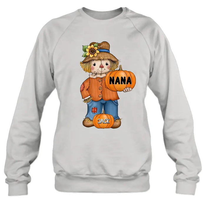 Personalized Scrarecrow Shirt/Hoodie - Up to 10 Kids - Halloween Gift for Grandma/Mom