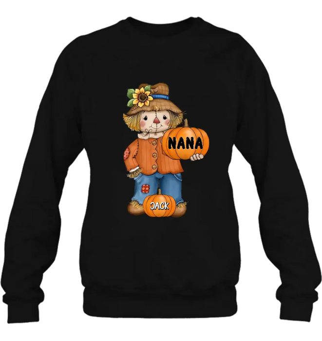 Personalized Scrarecrow Shirt/Hoodie - Up to 10 Kids - Halloween Gift for Grandma/Mom